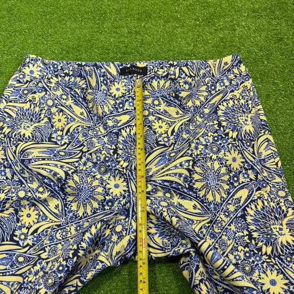 Talbots Womens 14 Slim Ankle Dress Trousers Abstract Floral Paisley Pants Artsy - Picture 3 of 7